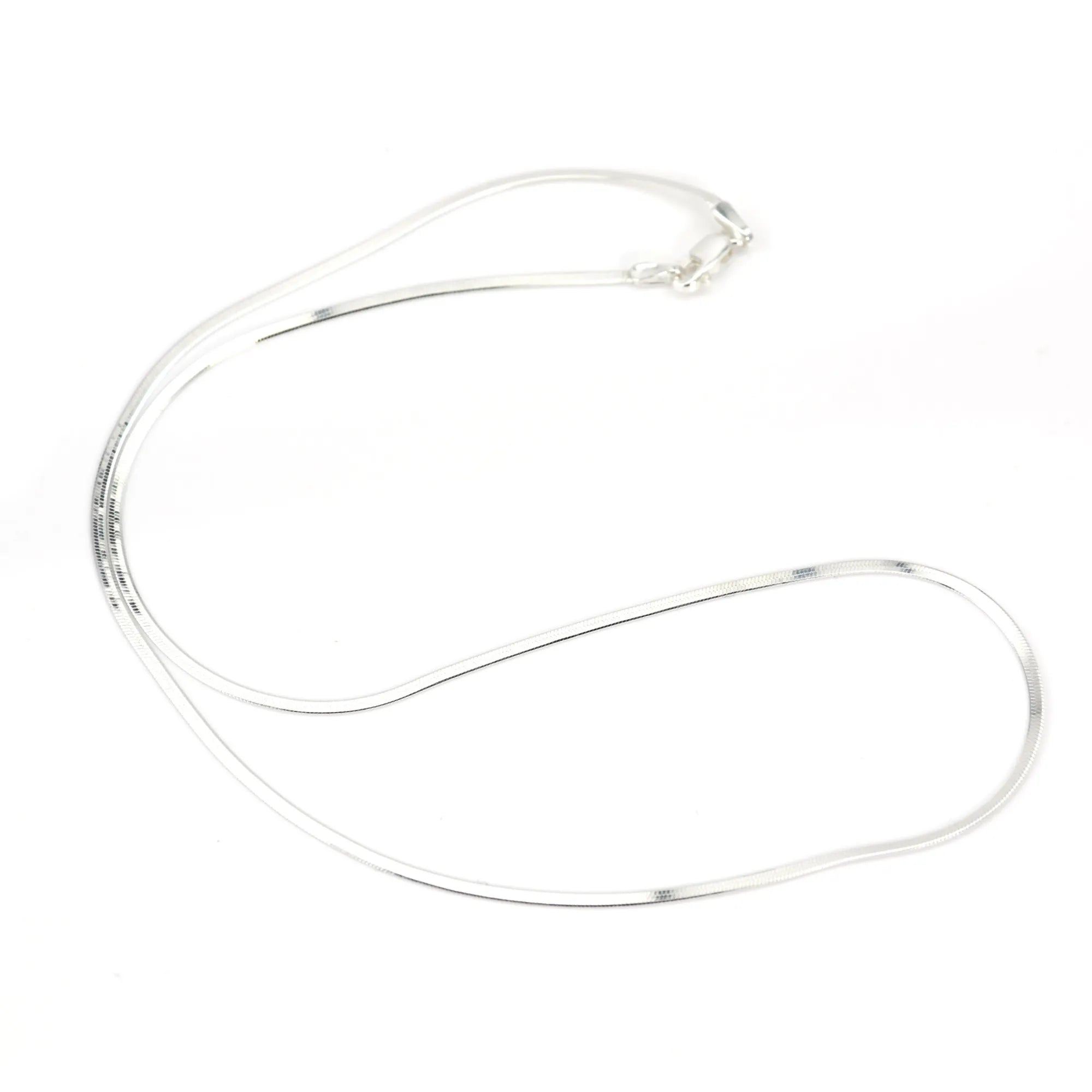 Chaîne maille miroir chevron 1.5mm Argent 925 traité anti-ternissement de 45cm