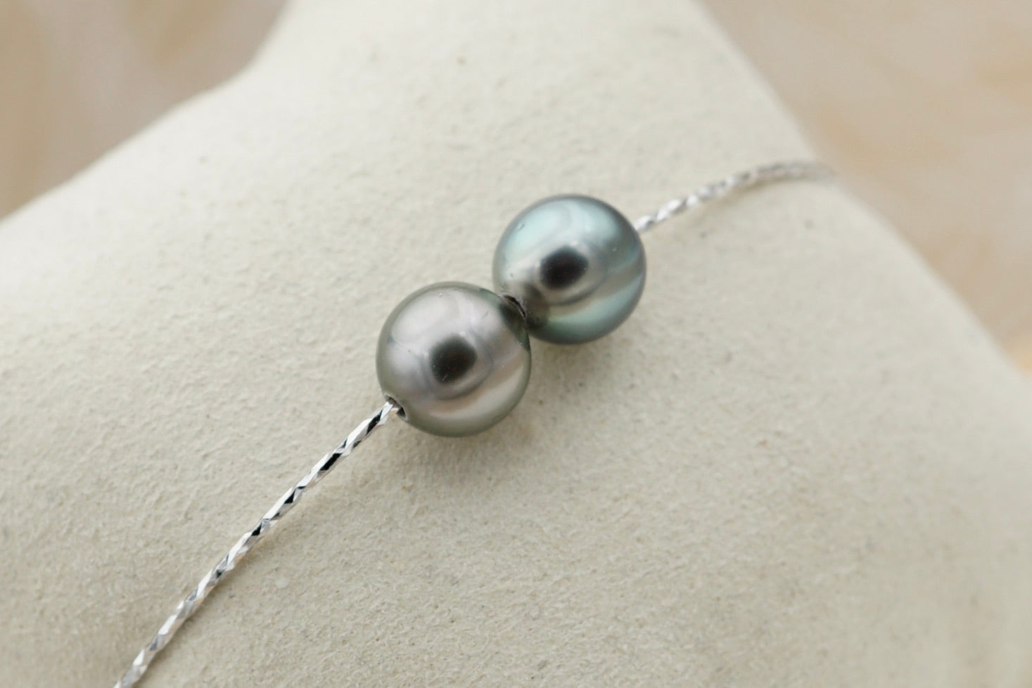 collection Tahiti deux perles montées sur argent