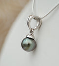 Papeari perle de Tahiti ronde de 10.2mm sur argent 925